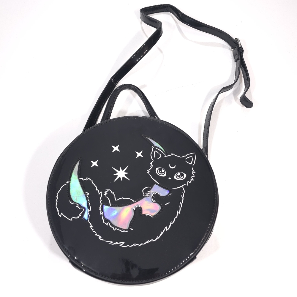 Dolls Kill Killstar RARE Salem Round Handbag Purse Black Cat Moon